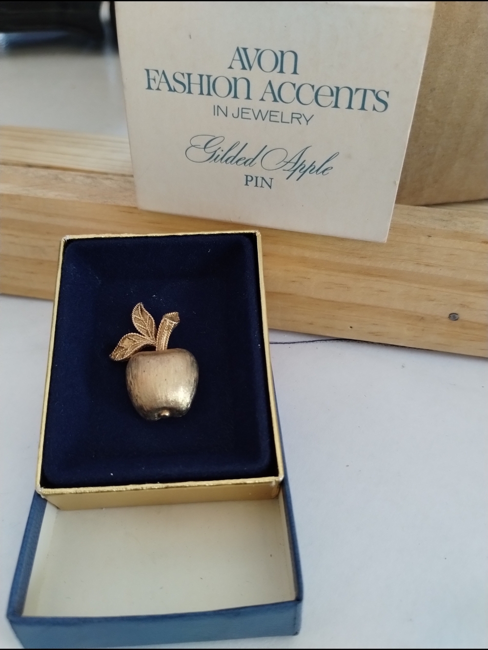 Avon Gilded Apple Pin - Gold Tone